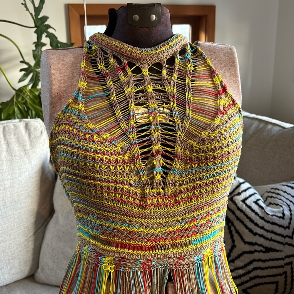 Missoni knit woven long tank top